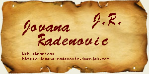 Jovana Radenović vizit kartica